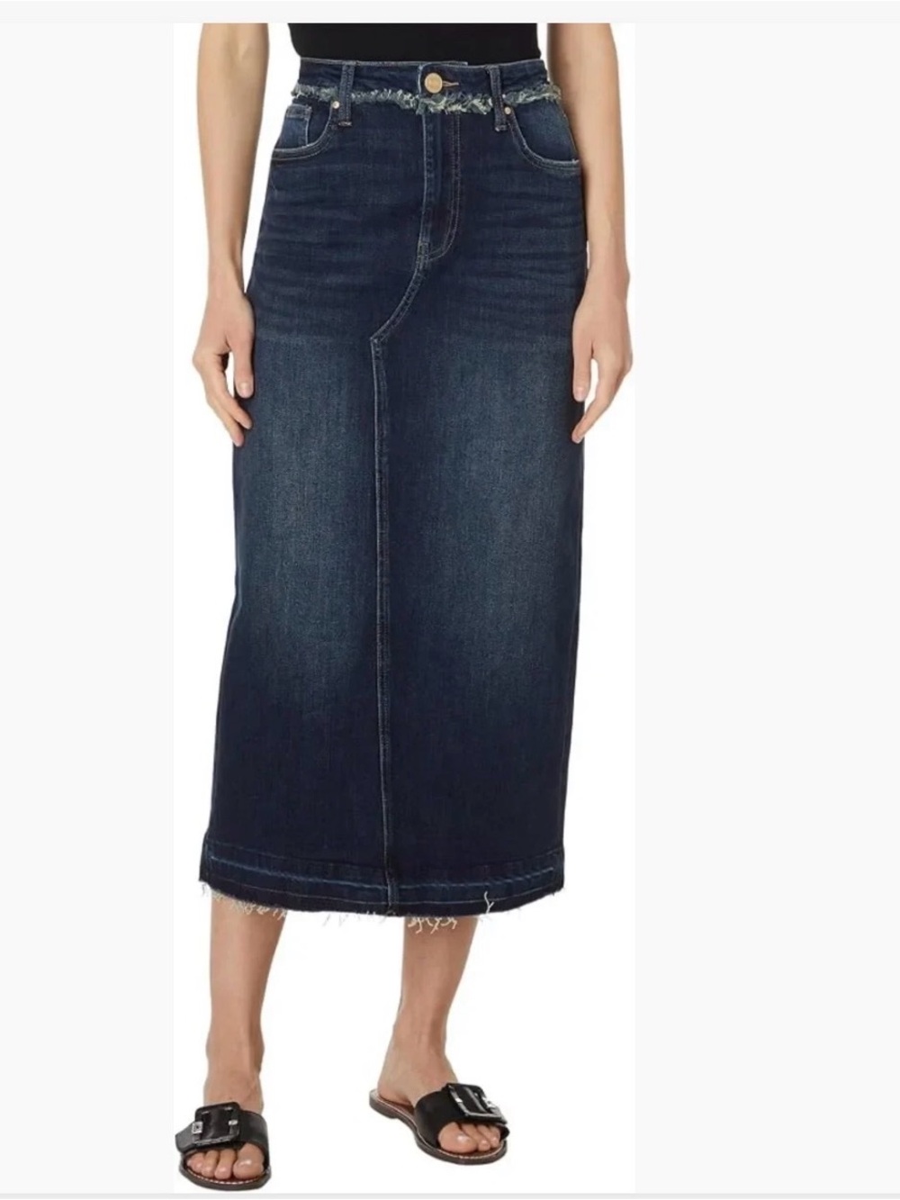 NWT Kut Kelly Dark Wash Denim Raw Hem Fringe